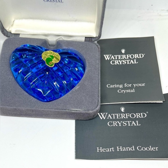 Waterford Crystal Other - Waterford Crystal Blue Heart Hand Cooler